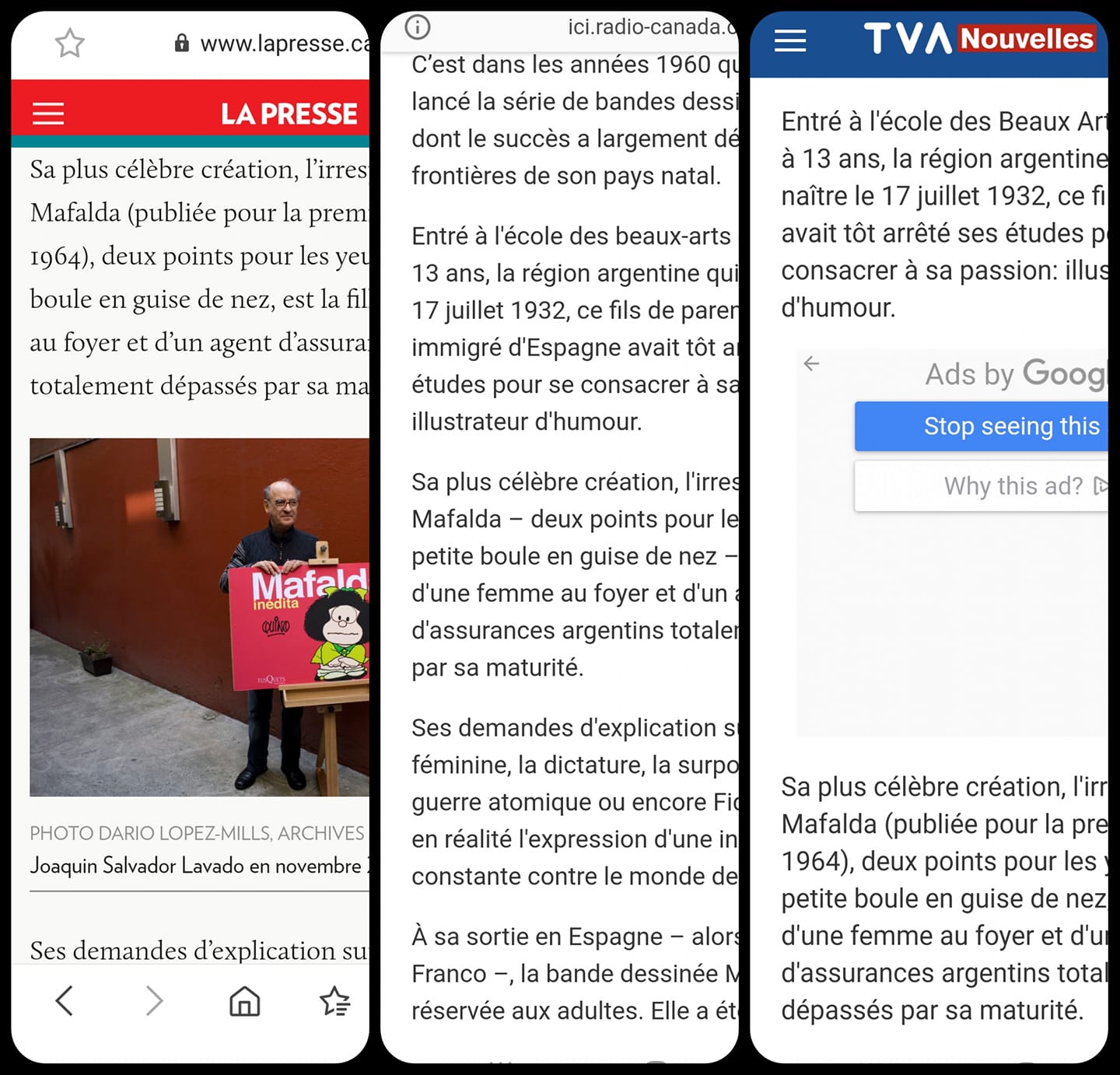 Agence de nouvelles ~ Nouvelles recyclées
